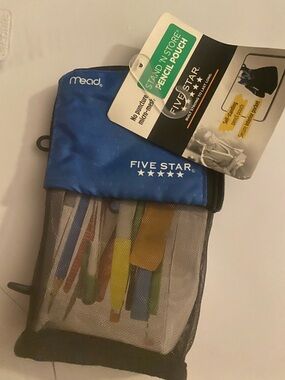 Five Star Blue and Black Store Pencil Pouch